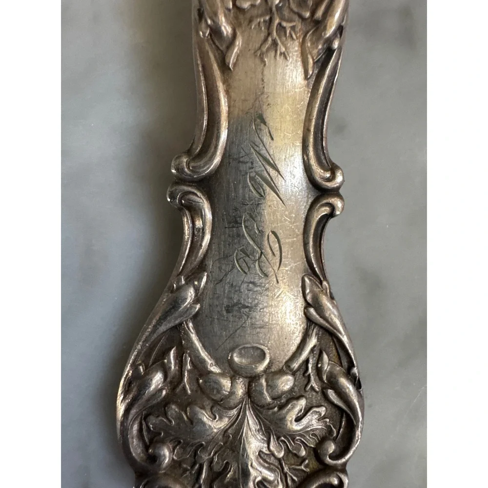 1847 Rogers Bros Charter Oak Silverplate Teaspoons Set of 3 Monogrammed 1906